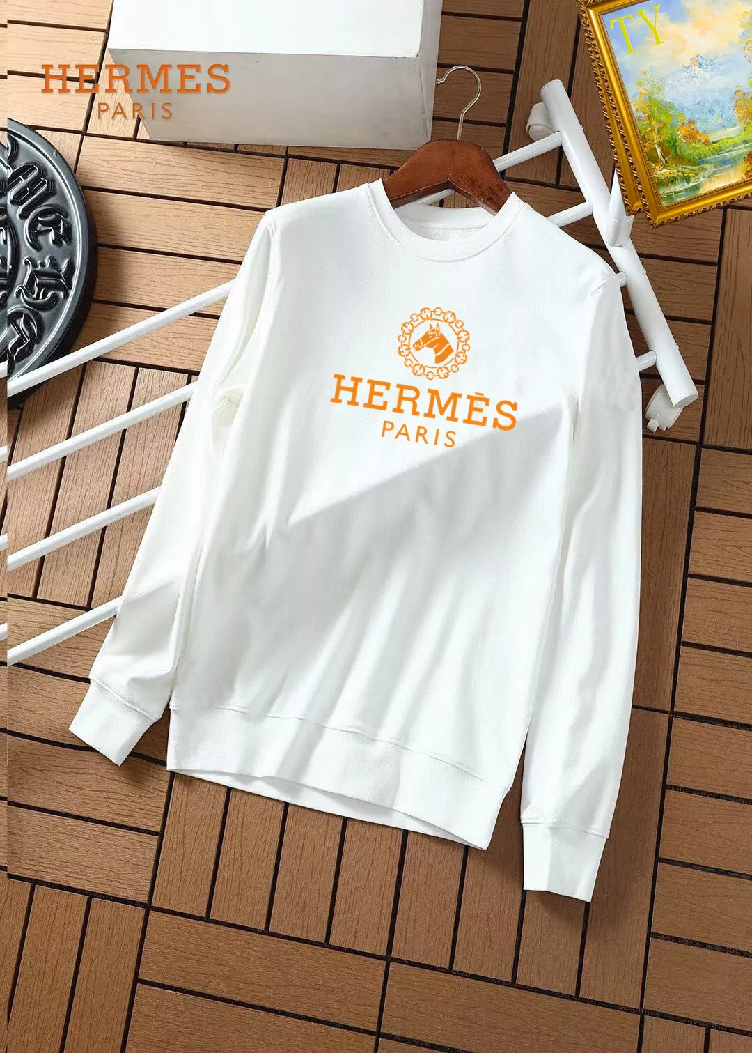 hermes sweatshirt manches longues pour homme s_12b2033